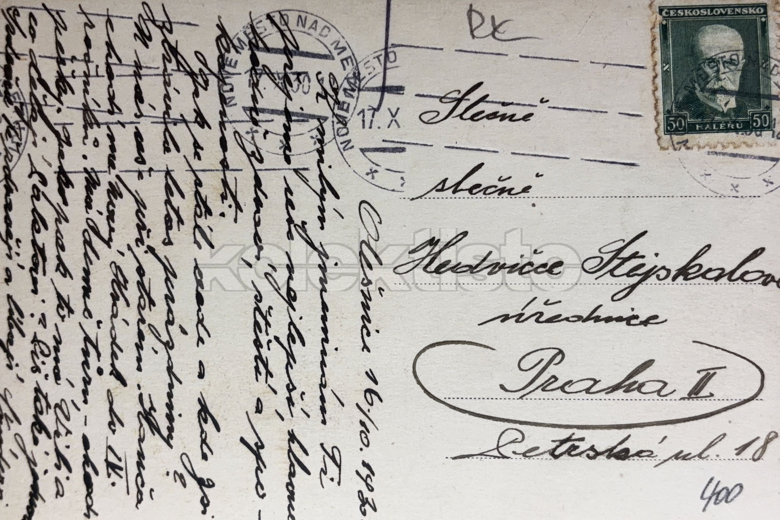 400 Kč RK Pohlednice Olešnice v Orlických horách, CZE145767