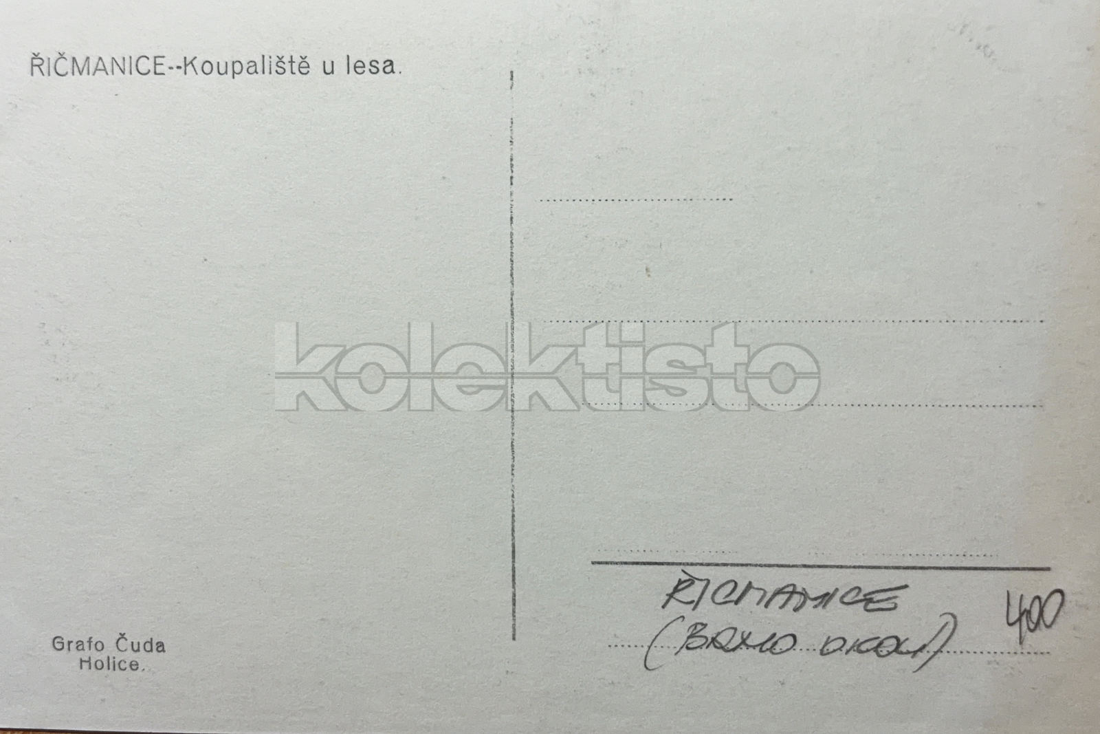 400 Kč BOV Pohlednice Říčmanice PLOVÁRNY, CZE145779