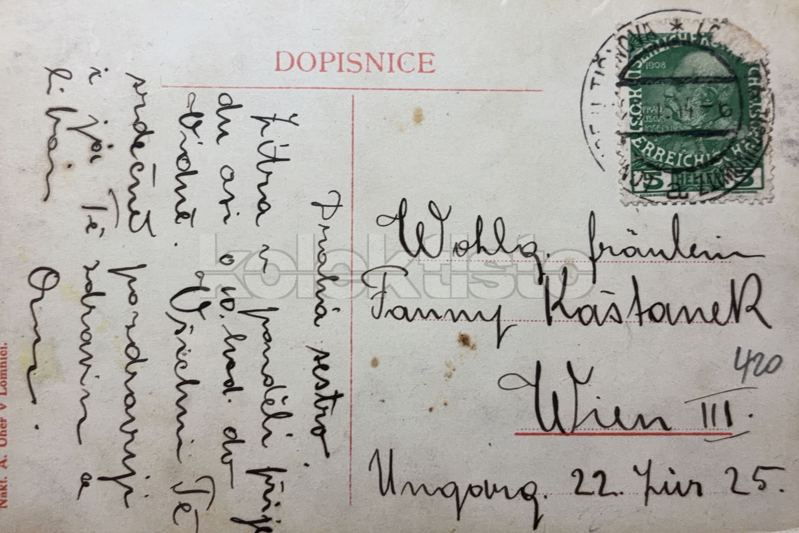 420 Kč BOV Pohlednice Lomnice u Tišnova, CZE145815