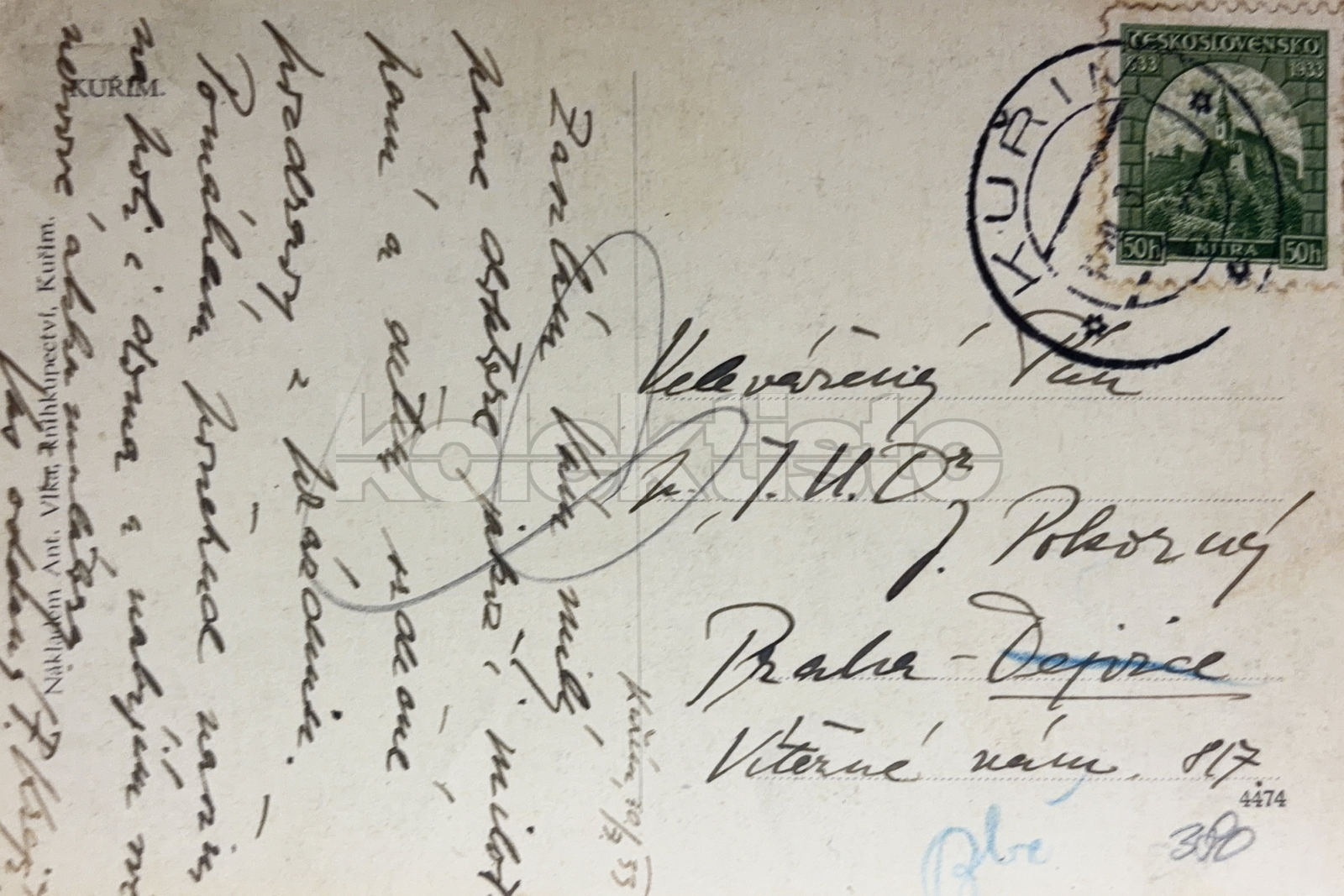 380 Kč BOV Pohlednice Kuřim, CZE145825