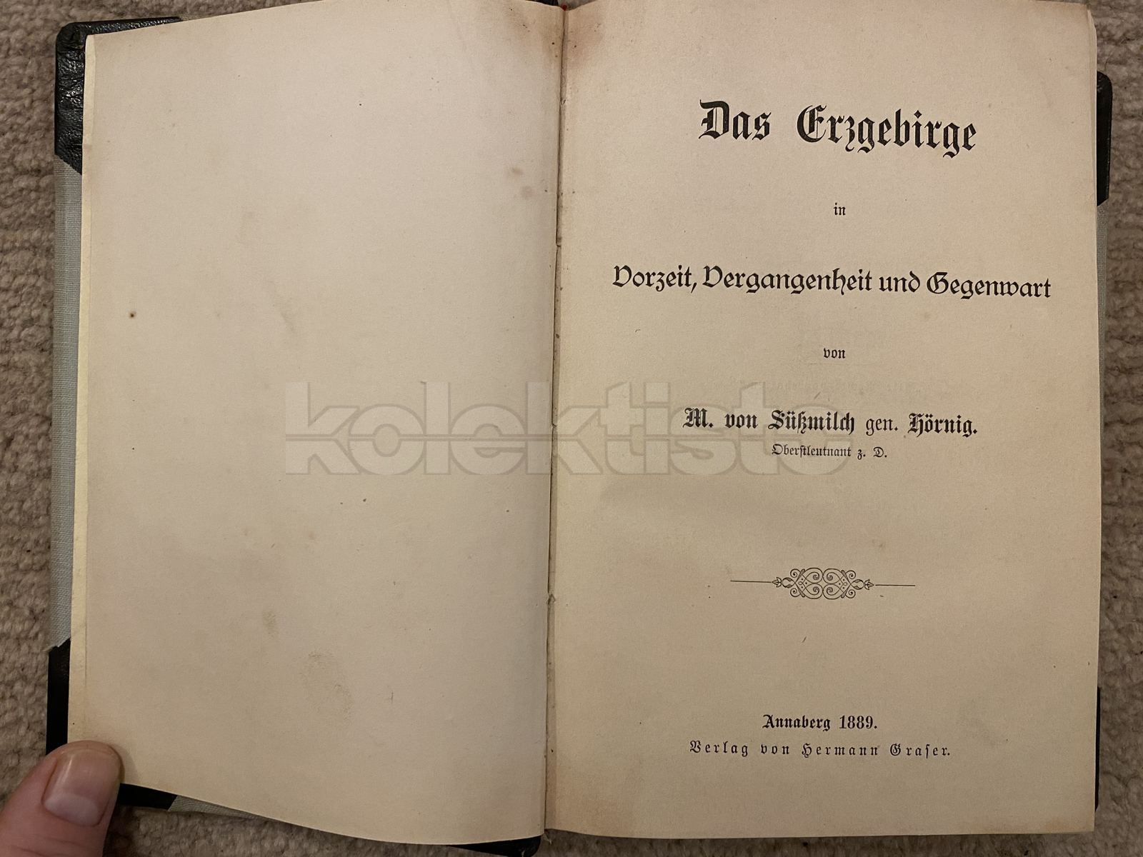 Kniha DAS ERZGEBIRGE, originální polokožená vazba