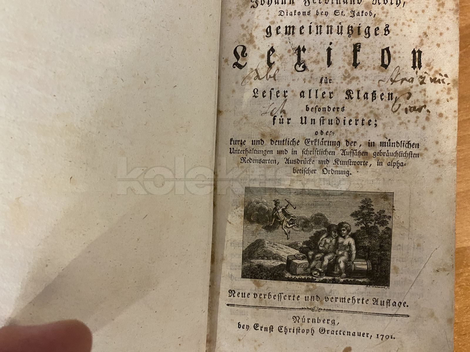 Kniha LEXIKON, NÜRNBERG 1791, polokožená vazba