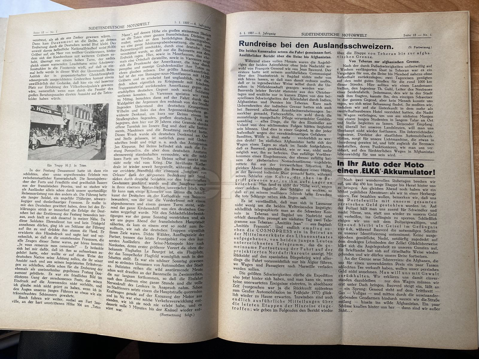 Časopis Sudetendeutsche motorwelt, ročník 1936 24 ks a ročník 1937 24 ks