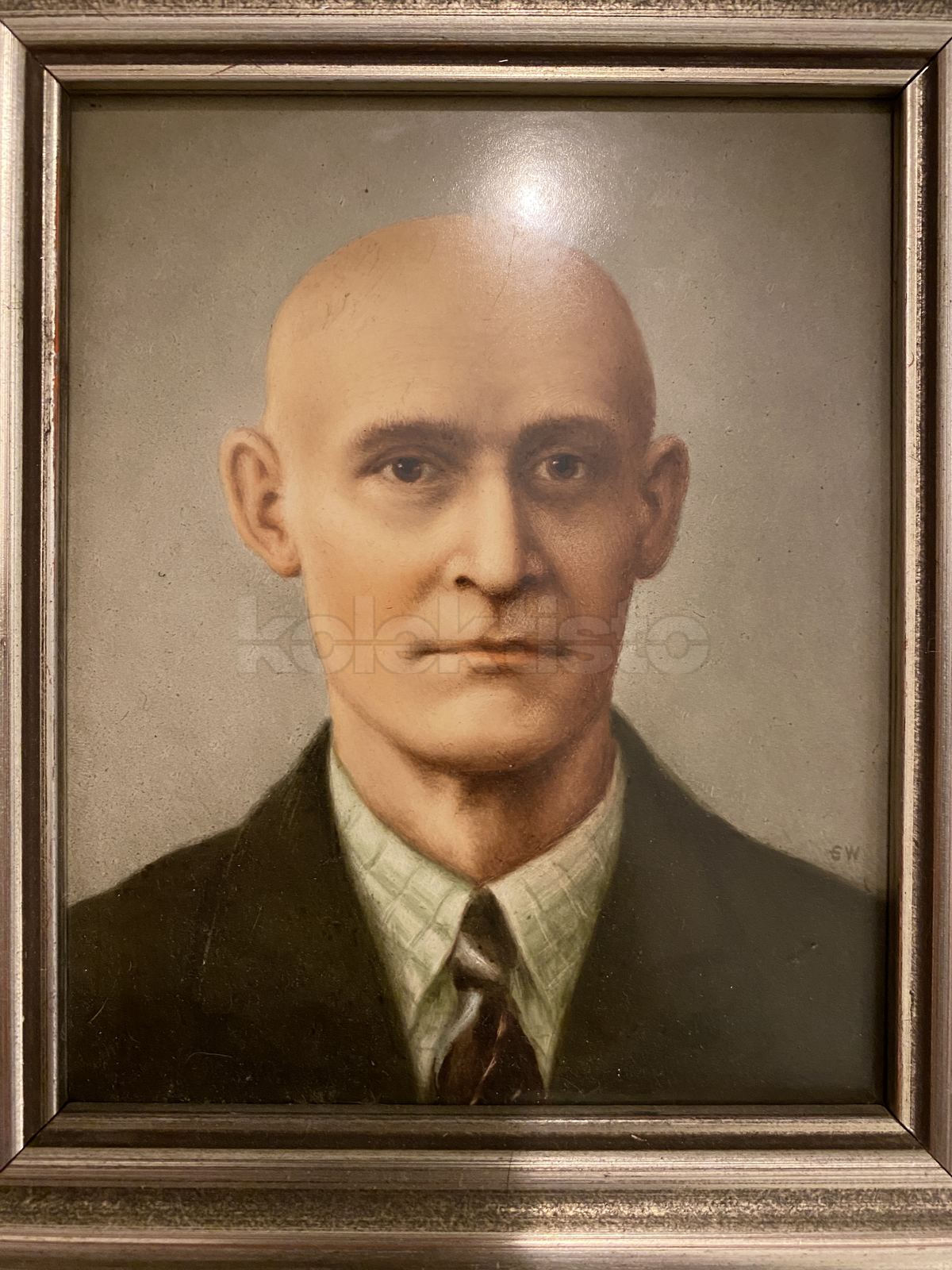 Obraz Portrét muže a Portrét ženy, malba na porcelánu, autor Ervín Wongel, cena za 1 ks