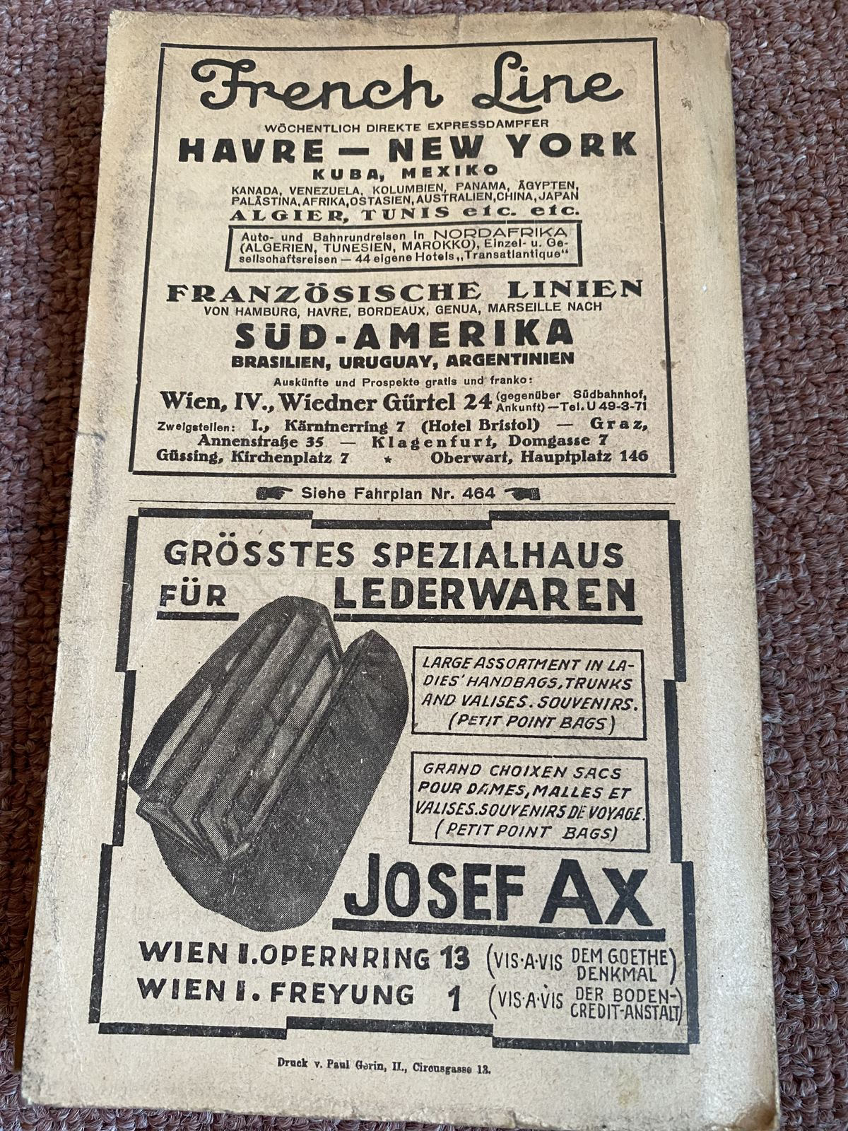 Jízdní řád AUSTRI-VERKEHR, Rakousko, brožované