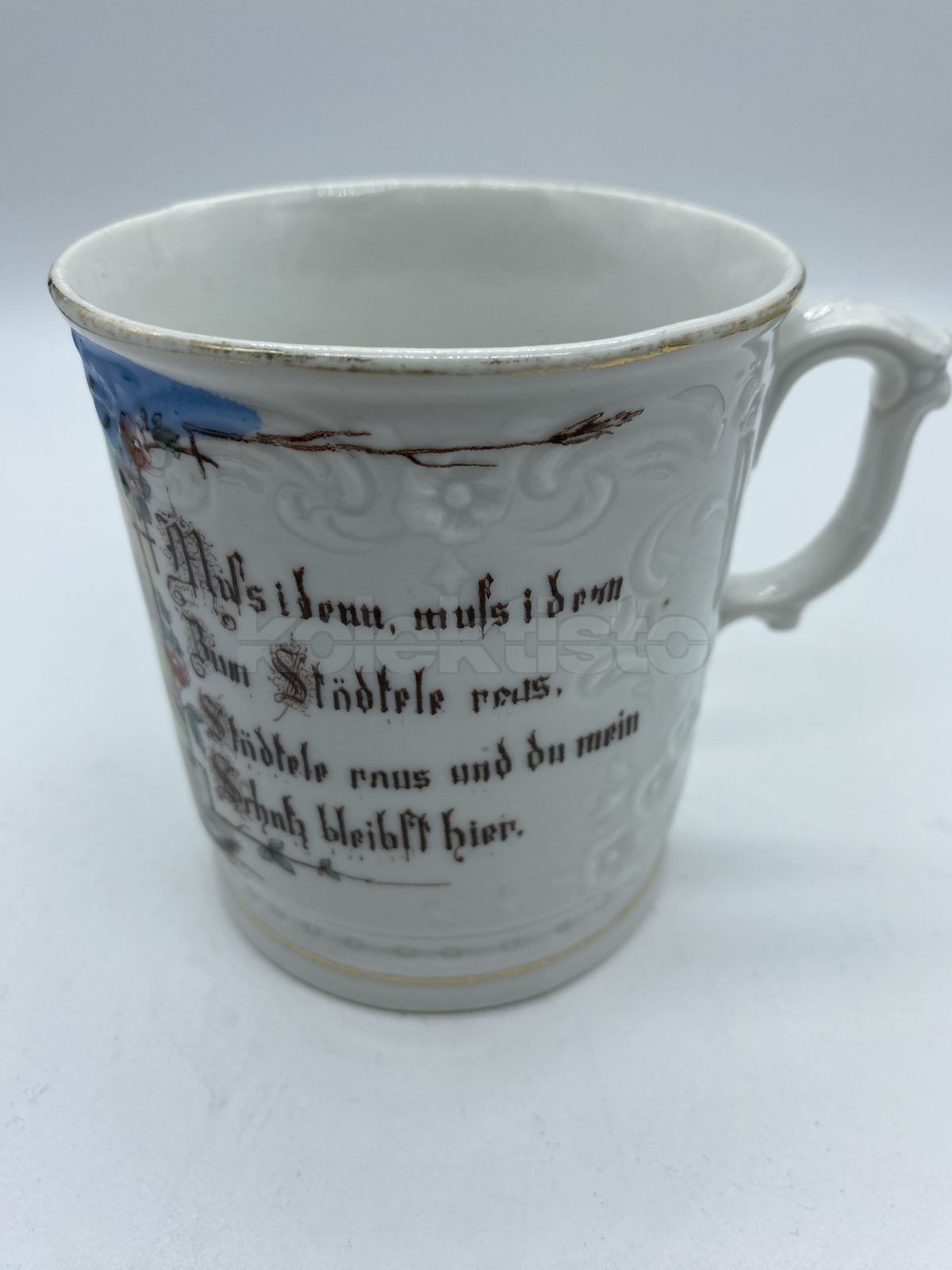 Porcelánový hrnek s básničkou a plastikou