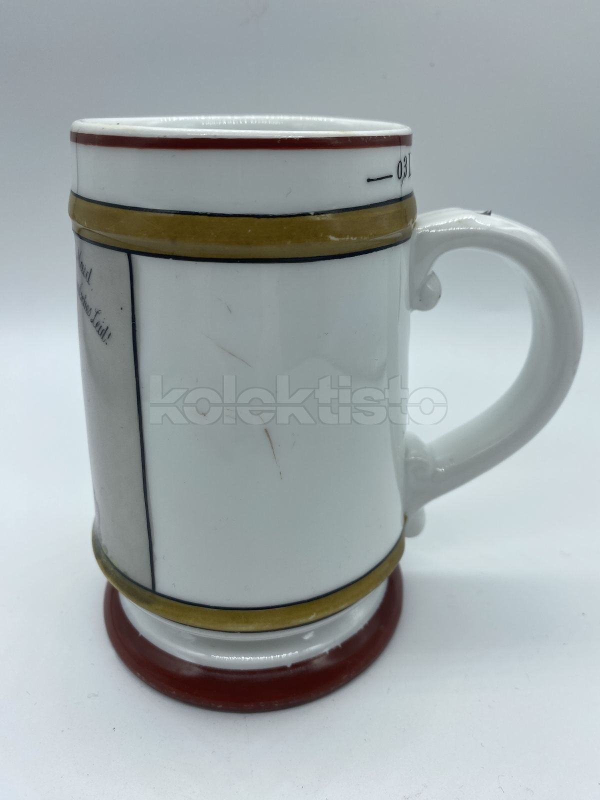 Porcelánový korbílek s obrázkem a průsvitkou