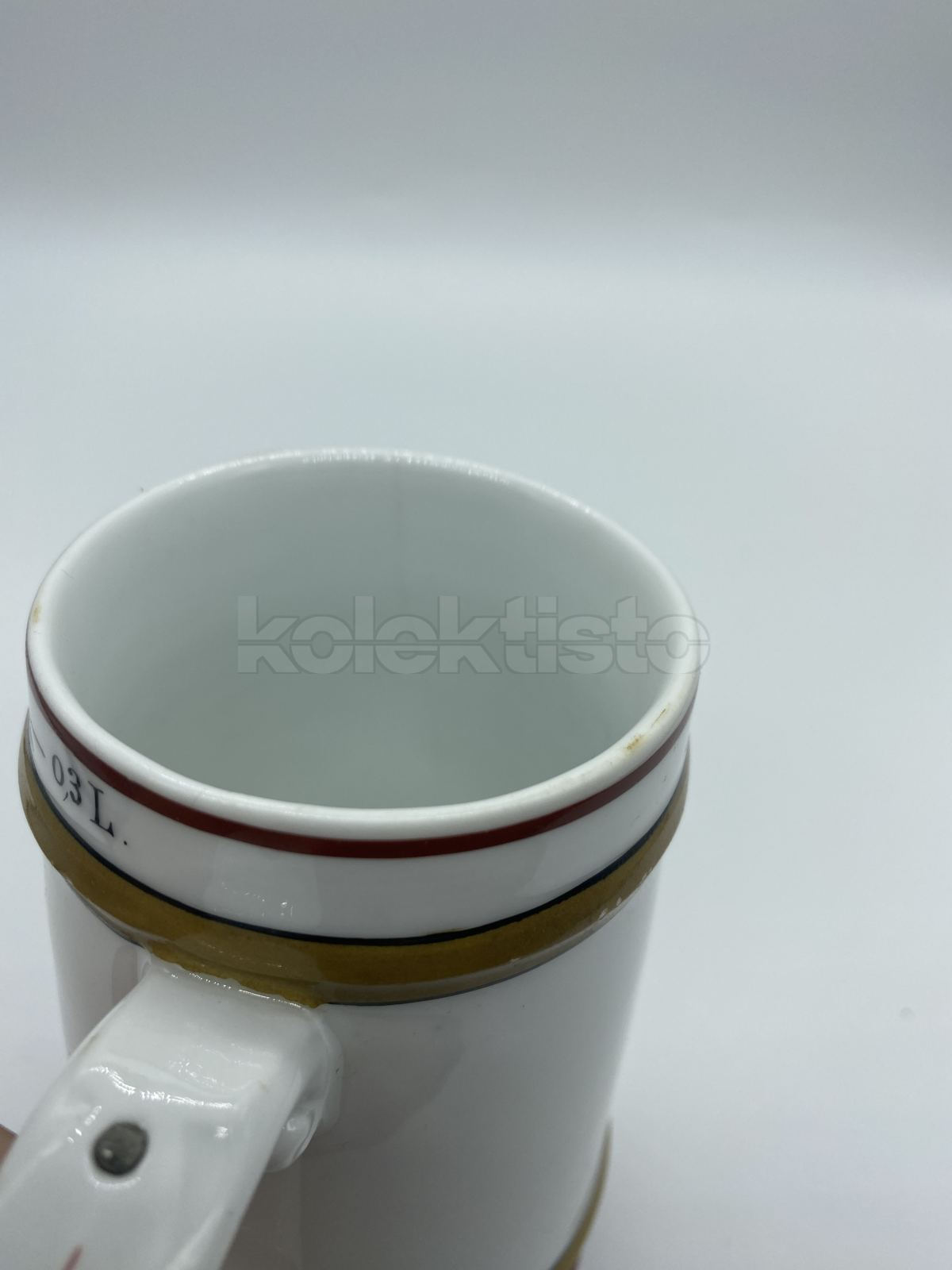 Porcelánový korbílek s obrázkem a průsvitkou