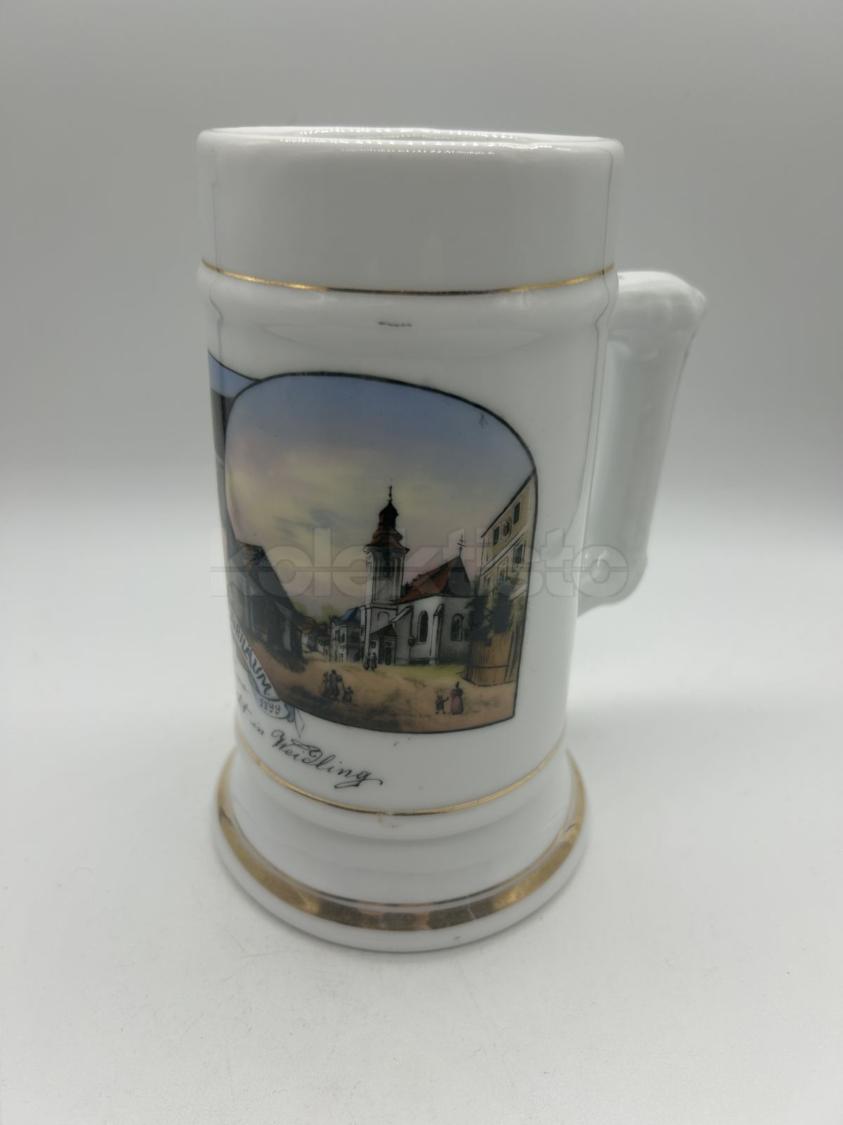 Porcelánový korbel FIRMA HERZENDACHT WEIDLING s průsvitkou