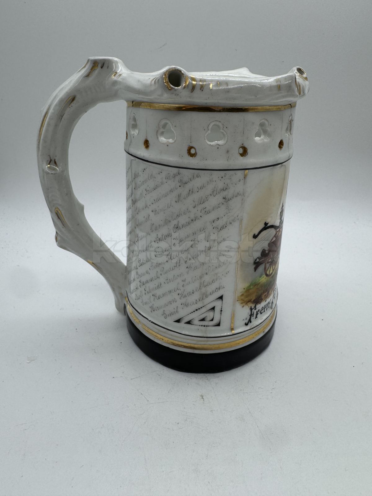 Porcelánový korbel HASIČI Z BOBERU (Polsko)