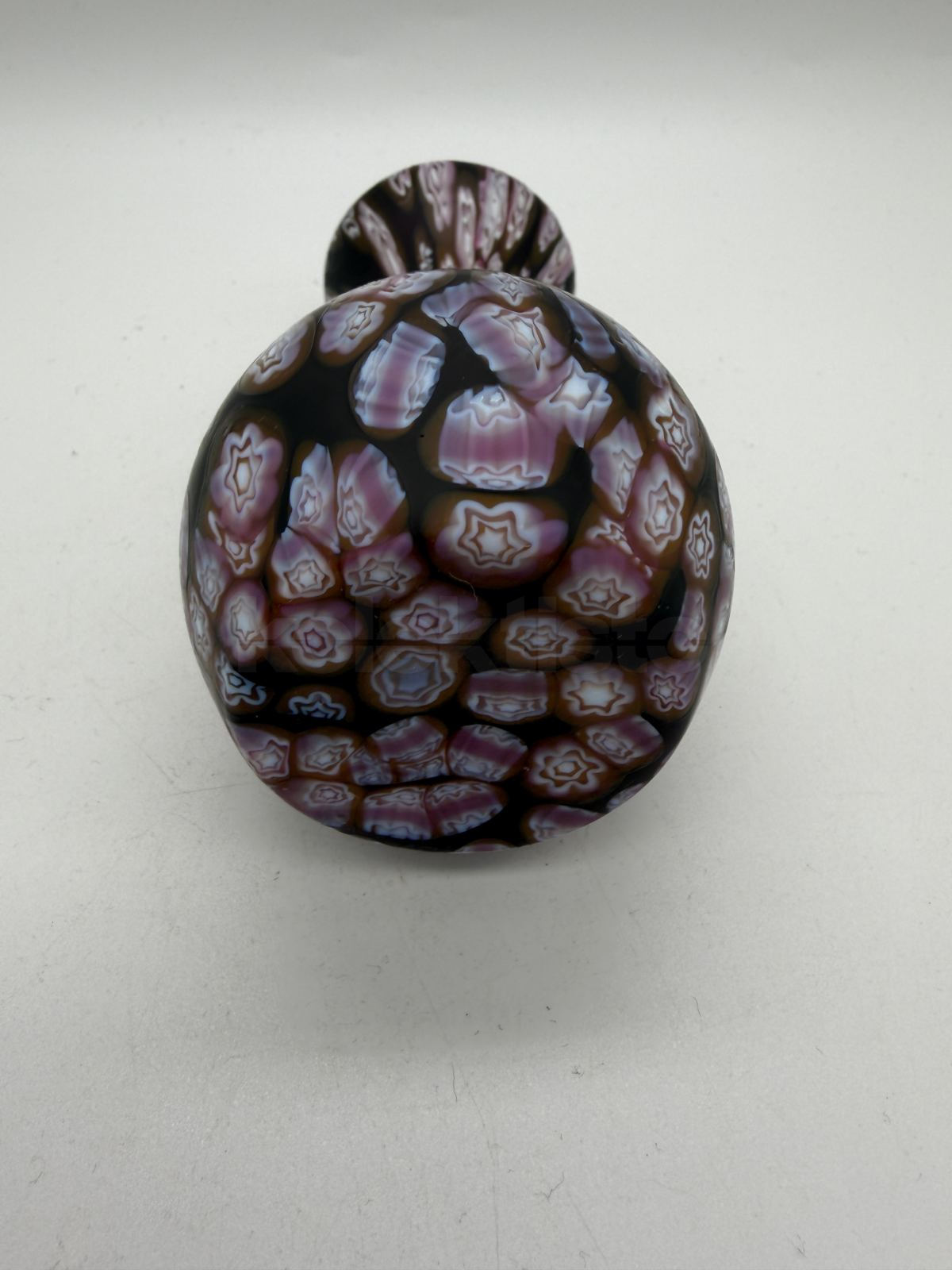 MILLEFIORI vázička s kovovou stříbrnou montáží