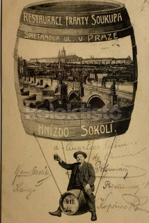 1200 Kč ABM Pohlednice Praha 1 HOSPODY, REKLAMA, PIVO, CZE100688