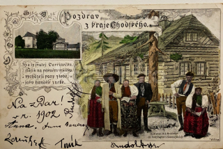 220 Kč DO Pohlednice Kout na Šumavě KROJE, CZE109921