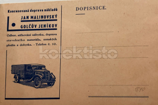 340 Kč HB Pohlednice Golčův Jeníkov NÁKLADNÍ AUTOMOBILY, REKLAMA, CZE110413