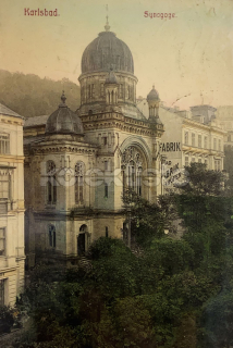 1050 Kč KV Pohlednice Karlovy Vary SYNAGOGY, CZE114978