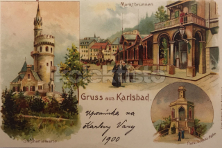 360 Kč KV Pohlednice Karlovy Vary ROZHLEDNY, CZE115336