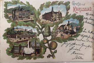 450 Kč KV Pohlednice Karlovy Vary KOLÁŽE, CZE115381