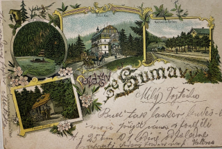 700 Kč PT Pohlednice ŠUMAVA NÁDRAŽÍ, HOTELY, CZE122251