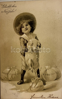 350 Kč GEN Pohlednice PŘÁNÍ PENÍZE, PRASÁTKA, GEN140187