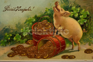 400 Kč GEN Pohlednice PŘÁNÍ PENÍZE, PRASÁTKA, GEN140194