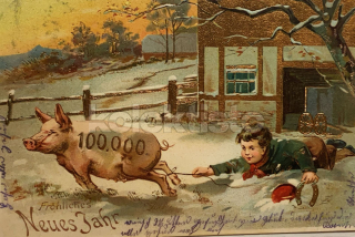 550 Kč GEN Pohlednice PŘÁNÍ PENÍZE, PRASÁTKA, GEN140198