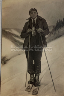 300 Kč GEN Pohlednice LYŽOVÁNÍ, GEN141236