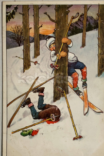 350 Kč GEN Pohlednice LYŽOVÁNÍ, GEN141263