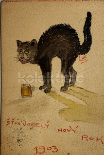 300 Kč GEN Pohlednice KOČKY MALOVANÉ, GEN145506
