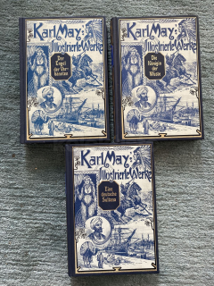 Kniha Deutschen Herzen, autor Karl Maye, 1.+2.+5. díl, reedice, německy, ilustroval Vnceslav Černý