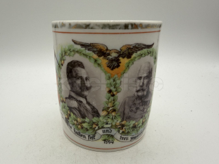 Porcelánový hrnek Franz Josef a Vilém II.