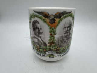 Porcelánový hrnek Franz Josef a Vilém II.