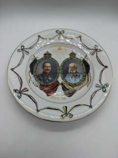 Porcelánový talíř Franz Josef a Vilém II.