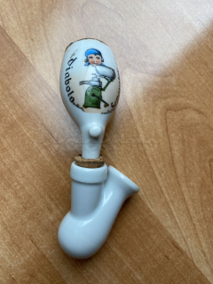 Porcelánová reklamní fajfka DIABOLO SEPARATOR i s kolínkem