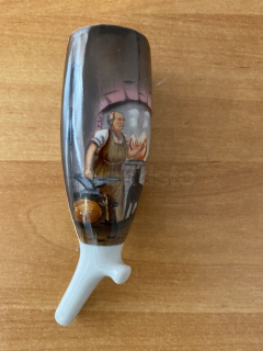 Porcelánová fajfka s obrázkem na téma německého sjednocení