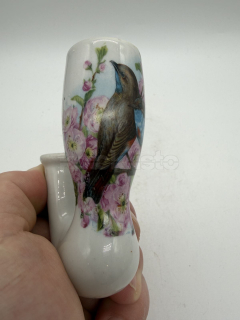 Porcelánová fajfka labutěnka s malbou ptáků