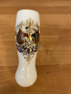 Porcelánová fajfka labutěnka s malbou německého cvičebního spolku