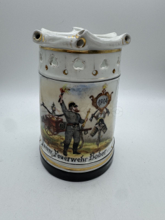 Porcelánový korbel HASIČI Z BOBERU (Polsko)