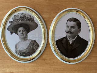 Podobizny manželského páru, velmi kvalitní tisk na porcelánu