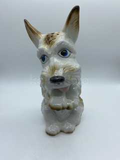 Porcelánová figura psa - stínítko lampičky