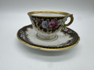Porcelánový moka šálek s podšálkem