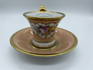 Porcelánový moka šálek s podšálkem