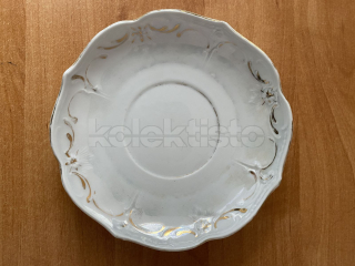 Porcelánový talířek zn. CT, sada 2 ks, smyté zlacení