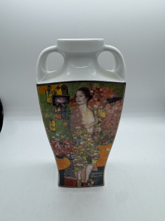 Porcelánová váza s obrázkem od Gustava Klimta