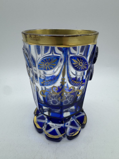 Sklenice z čirého a modrého skla DUPLEX