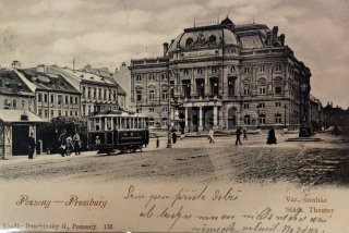 350 Kč BRA Pohlednice Bratislava DIVADLA, TRAMVAJE, SVK128109