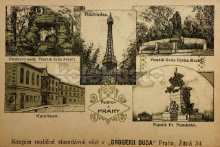 150 Kč ABM Pohlednice Praha 2 ROZHLEDNY, POMNÍKY, CZE101371