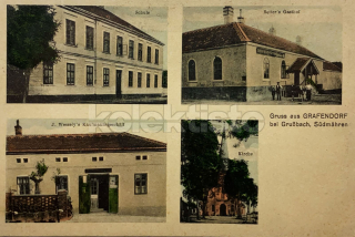 400 Kč ZN Pohlednice Hrabětice HOSPODY, OBCHODY, CZE127178